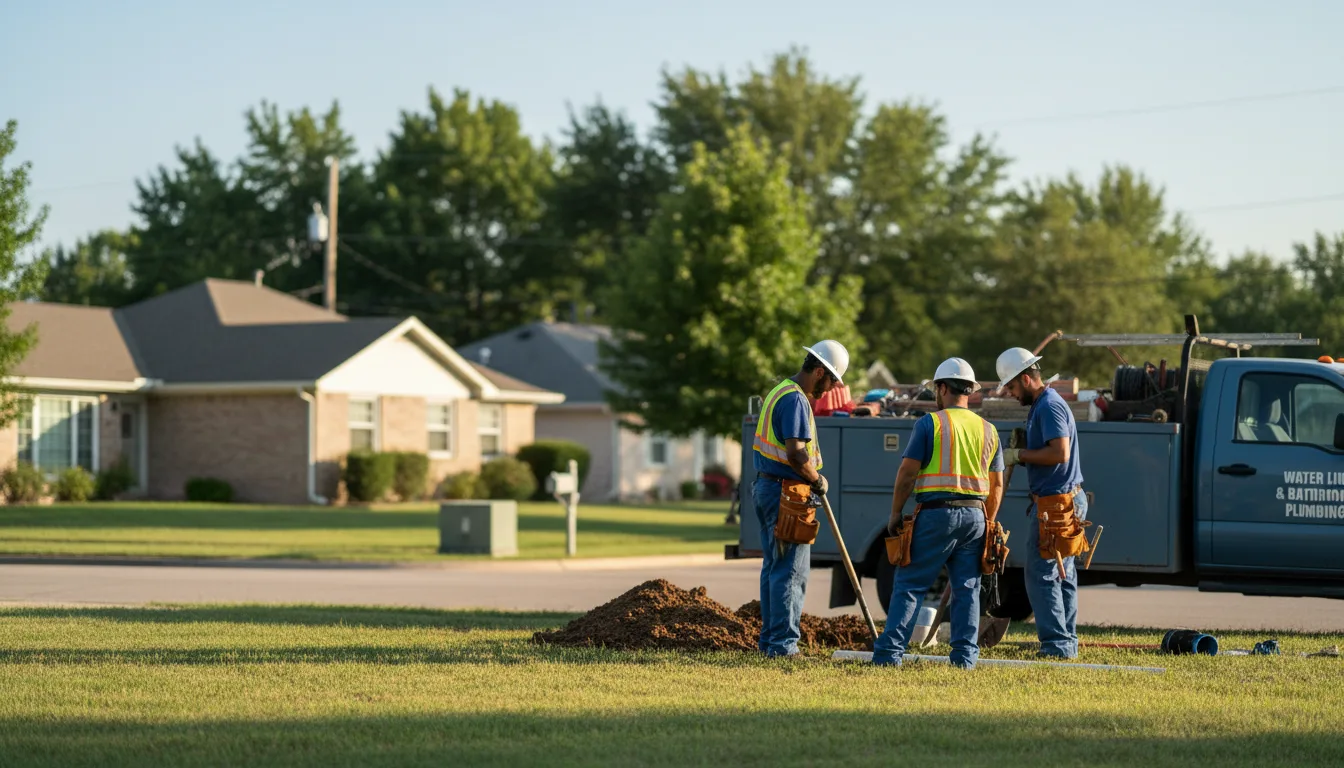 Residential water line and bathroom plumbing service in Imogene, IA